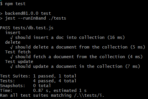 backend tests